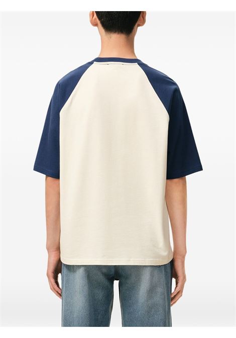 t-shirt adc knitted patch uomo crema e blu AMI PARIS | UTS379.726A027